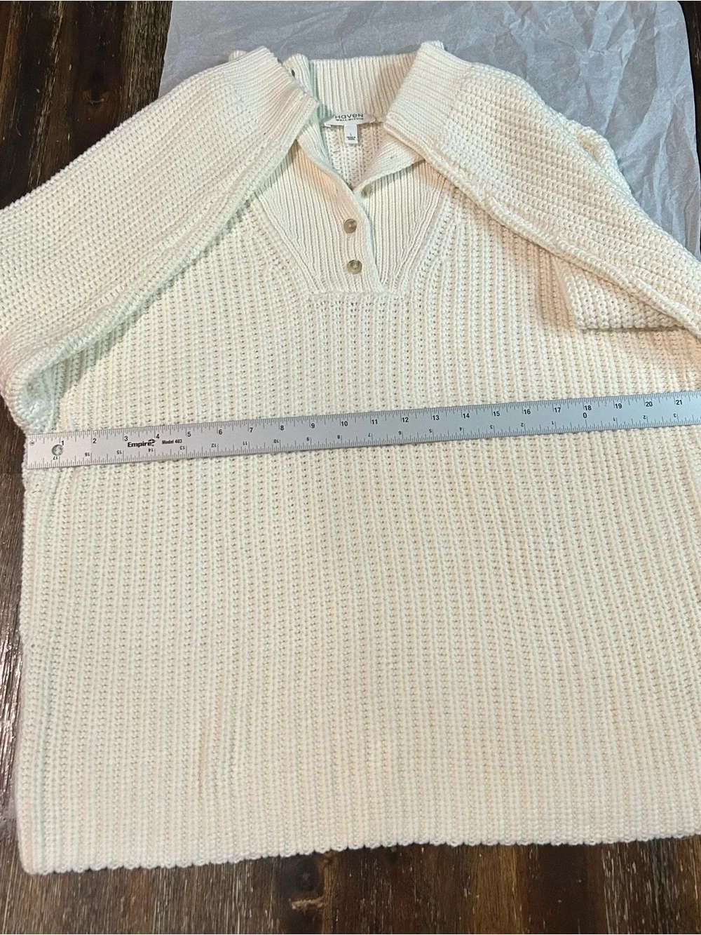 NWOT HavenWell Within off white color Button-Up Mock Neck Sweater
